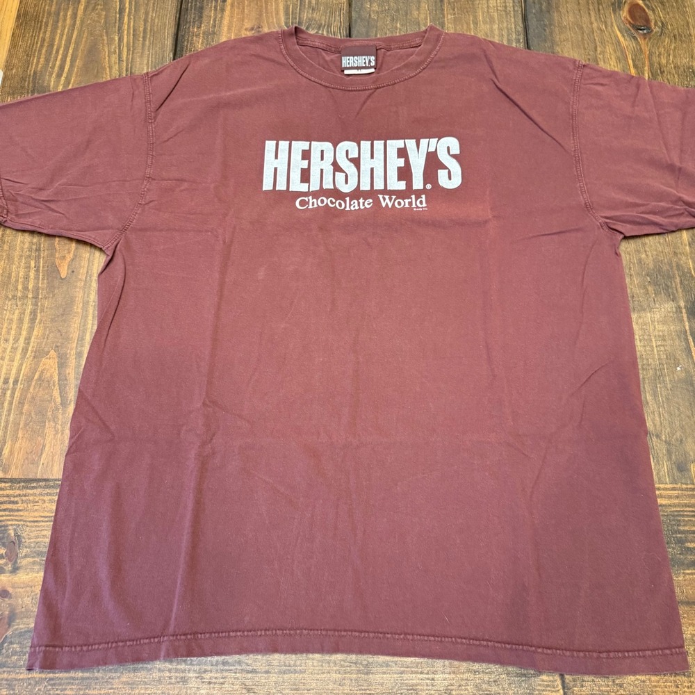 Hershey's Chocolate World Brown Graphic T-Shirt Mens XL 2005 Vintage Souvenir T